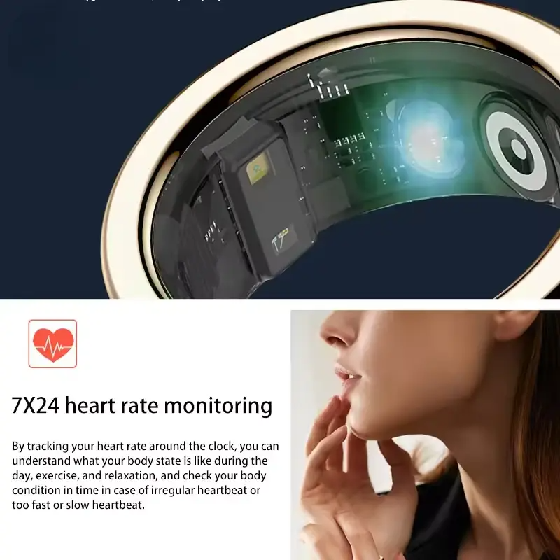 Smart Ring Fitness Tracker – Heart Rate, Blood Oxygen & Sleep Monitor for iOS & Android